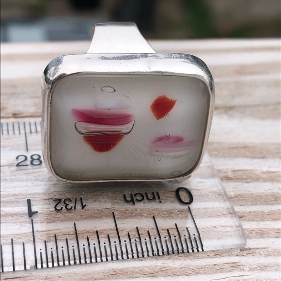Sterling silver Glass Art Ring - Picture 7 of 16